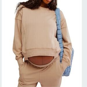 NEW Free People Movement x Hatch Intercept Pullover Sweatshirt S Desert Sand